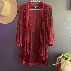 Velvet burn-out kimono